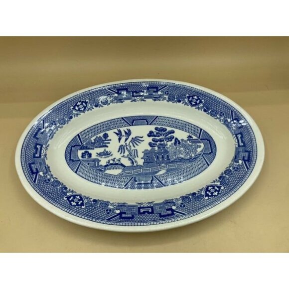 Buffalo China Blue Willow Large Oval Platter 12 1/2" Restaurant Ware - Picture 4 of 9